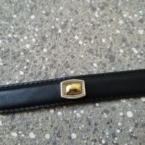 NWT BRIGHTON Black Leather Belt with Gold Studs - Picture 4 of 7
